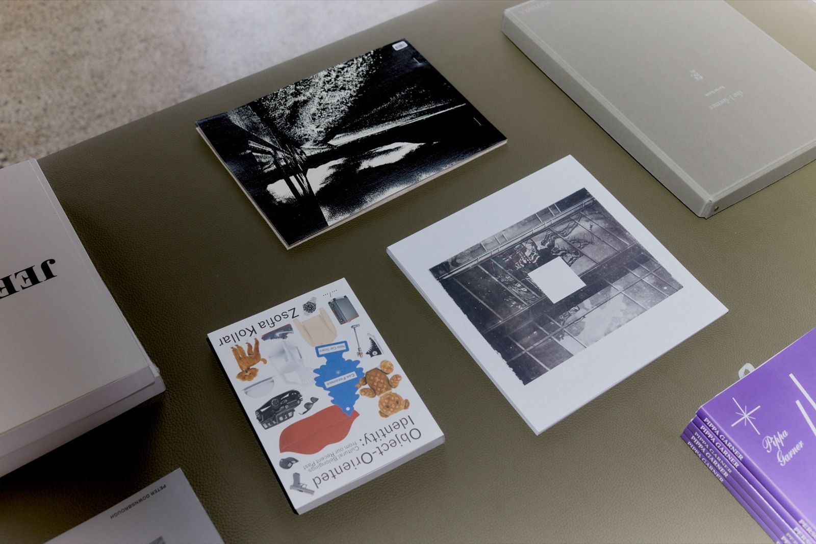 Books on the leather counter. Photo Staffan Sundström
